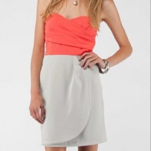 MINUET orange cream color block strappy wrapped dress size large